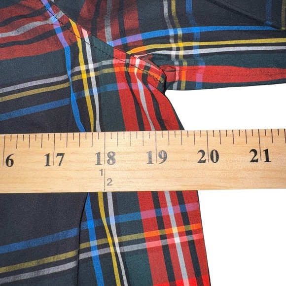 J.Crew Fresco Top Stewart Tartan Jewel Buttons Organic Cotton - Picture 10 of 11